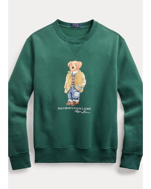 Polo Ralph Lauren Fleece-Sweatshirt mit Polo Bear in Grün für Herren | Lyst  DE