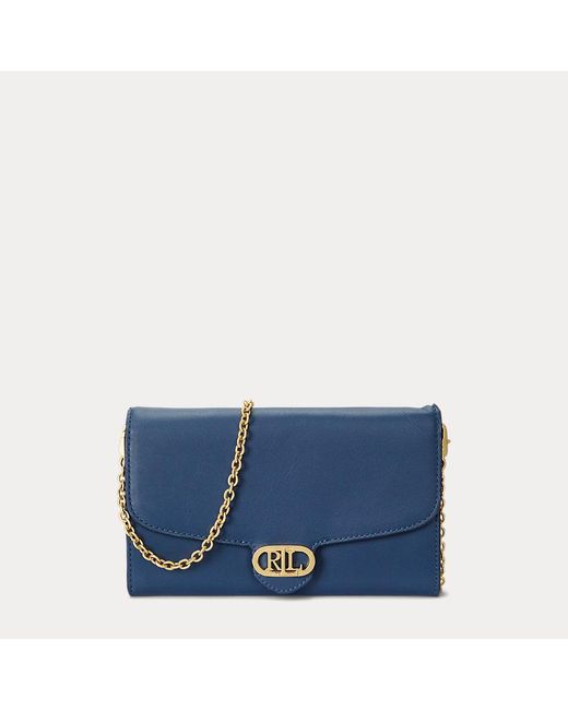 Lauren by Ralph Lauren Adair Medium Leren Crossbodytas in het Blue