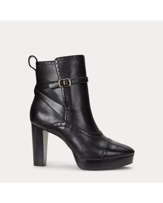 Ralph Lauren Black Ralph Lauren Mckinsey Burnished Leather Bootie