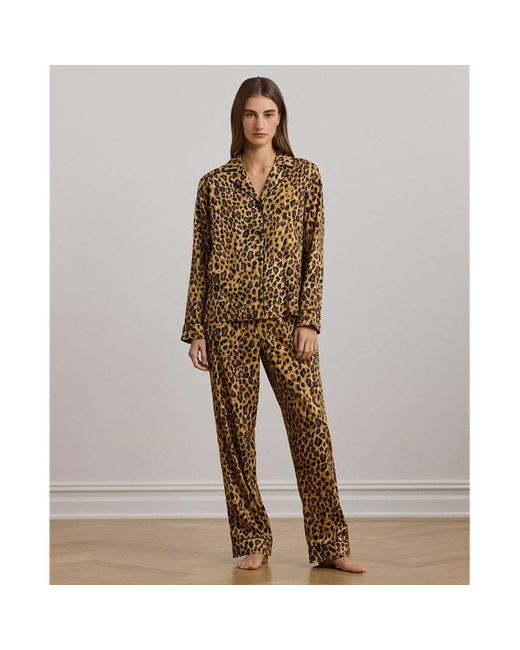 Ralph Lauren Leopard print Sateen Sleep Set in Metallic Lyst UK