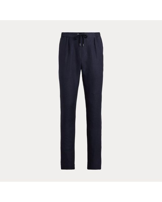 Ralph Lauren Handgemaakte Zijde-Linnen Broek in het Blue voor heren
