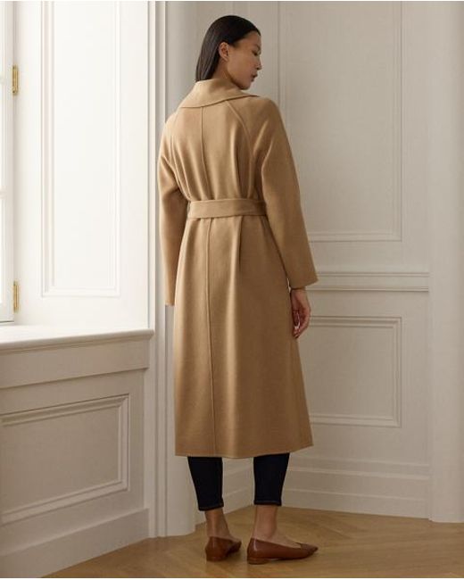 Ralph Lauren Natural Leonarda Cashmere Wrap Coat