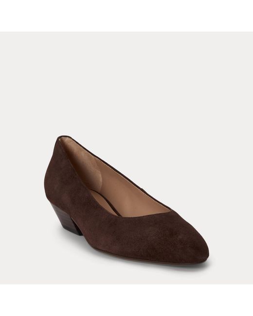 Ralph Lauren Brown Weslee Suede Ballet Flat