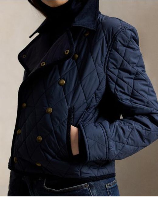 Polo Ralph Lauren Blue Double-Breasted Quilted Jacket