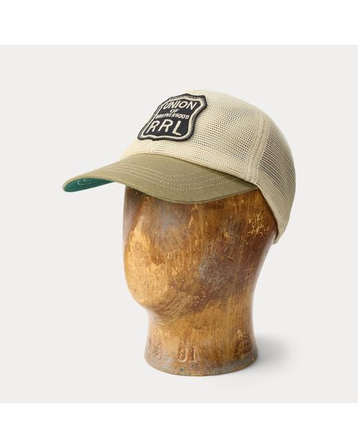 RRL Metallic Logo-Patch Mesh Trucker Cap for men