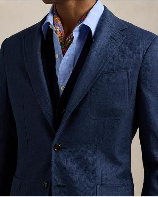 Polo Ralph Lauren Blue Polo Tailored Herringbone Sport Coat for men