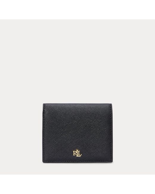 Portafoglio compatto in pelle di Ralph Lauren in Black