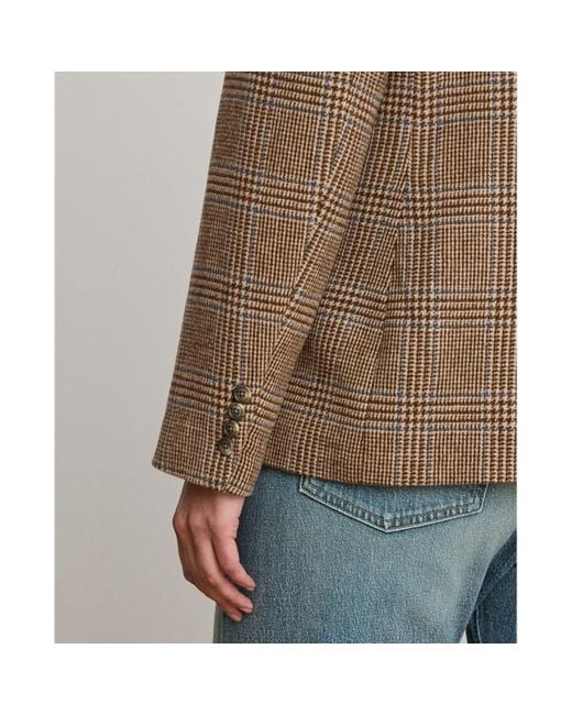 Taglie Plus - Blazer in twill principe di Galles di Ralph Lauren in Brown