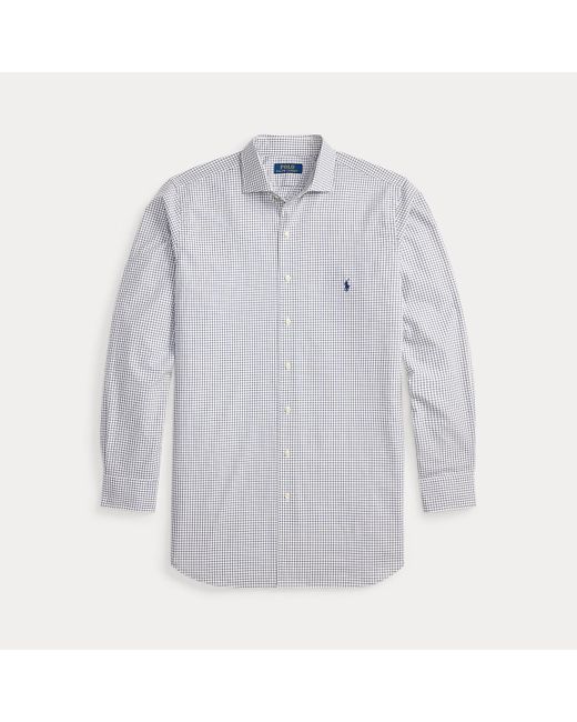 Polo Ralph Lauren Blue Plaid Stretch Poplin Shirt for men