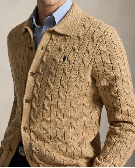 Polo Ralph Lauren Natural Cable-Knit Cotton Cardigan for men