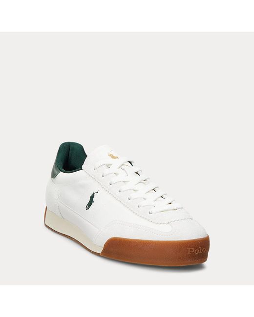 Polo Ralph Lauren White Hester Suede & Canvas Trainer for men