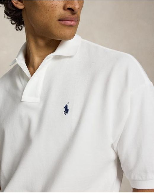 Polo Ralph Lauren White Relaxed Fit Mesh Polo Shirt for men