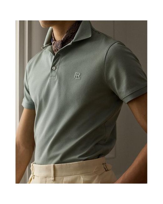 Ralph Lauren Purple Label Green Custom Slim Fit Piqué Polo Shirt for men