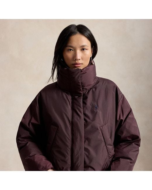 Polo Ralph Lauren Brown Cropped Down Puffer Jacket