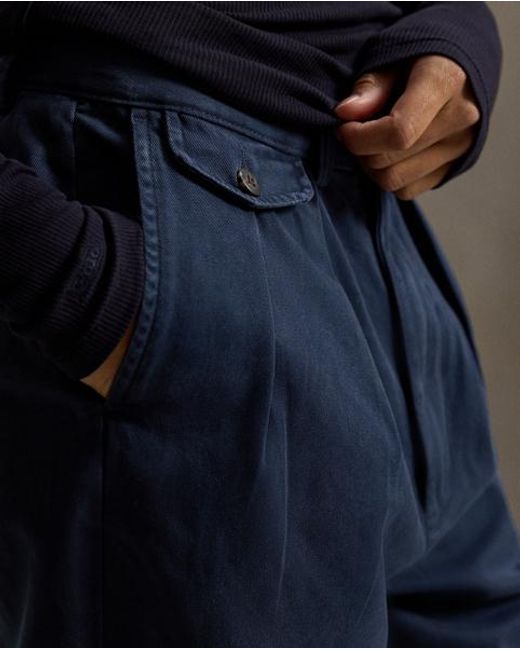 Polo Ralph Lauren Blue Whitman Relaxed Fit Pleated Trouser for men