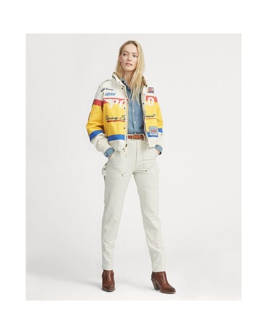 Polo Ralph Lauren Cotton Canvas Racing Jacket in Yellow | Lyst