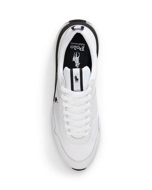 Polo Ralph Lauren White Train 89 Suede And Oxford Trainer for men