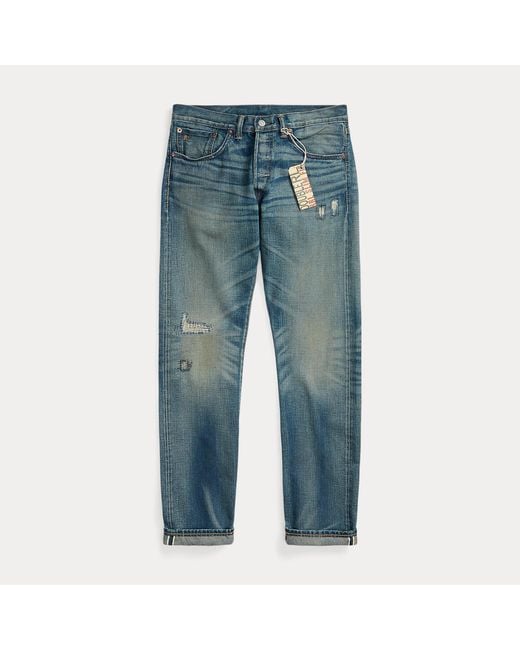 RRL Blue Slim Fit Ridgway Selvedge Jean for men