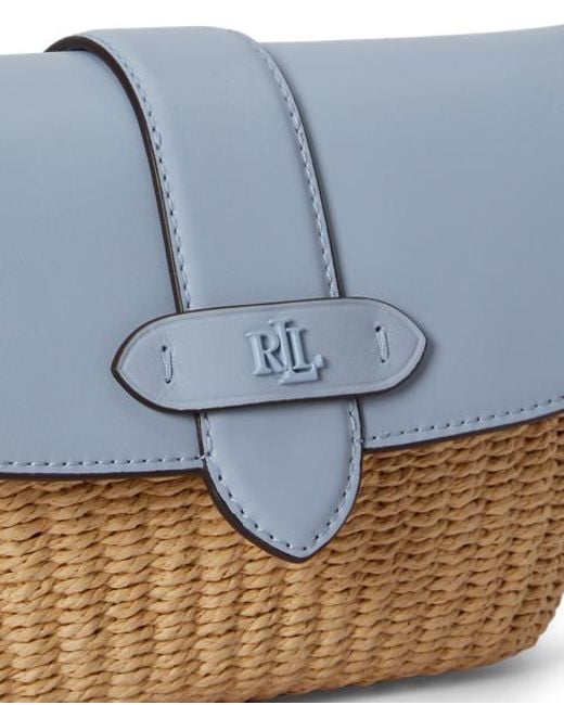 Ralph Lauren Multicolor Straw-Leather Small Lynden Shoulder Bag