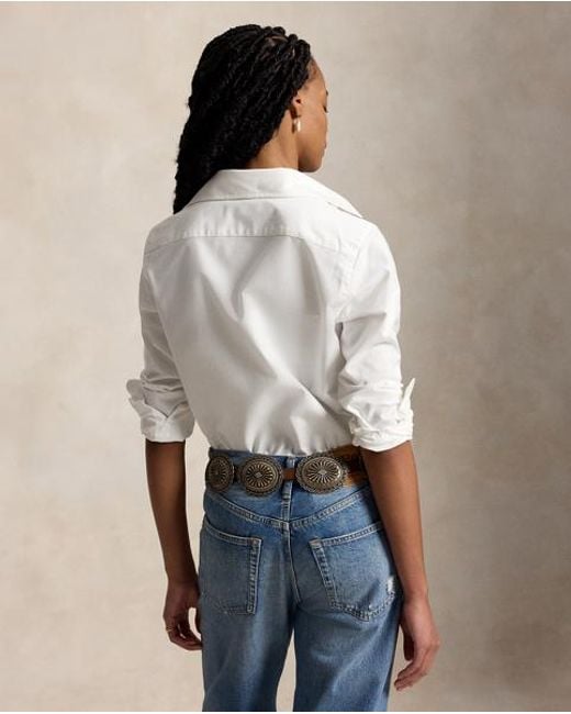 Polo Ralph Lauren White The Iconic Stretch Slim Fit Oxford Shirt