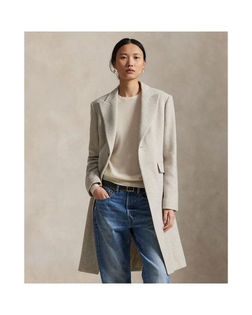 Polo Ralph Lauren Natural Wool-Blend Herringbone Coat