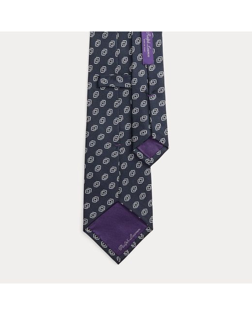 Ralph Lauren Blue Linked-Cubes Silk Twill Tie for men