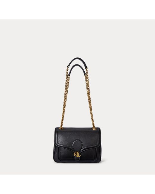 Borsa Bradley piccola pelle martellata di Ralph Lauren in Black