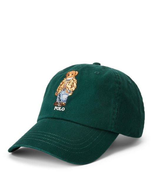 Ralph Lauren Green Polo Bear Chino Ball Cap for men