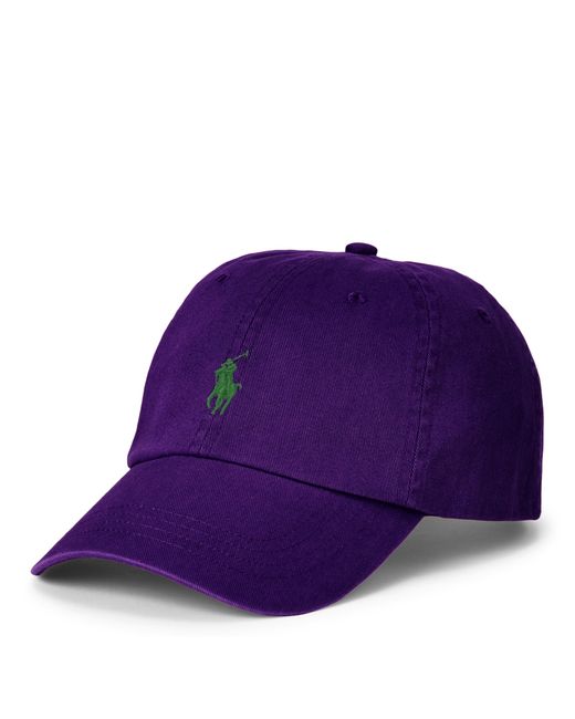 Ralph Lauren Purple Cotton Chino Ball Cap for men