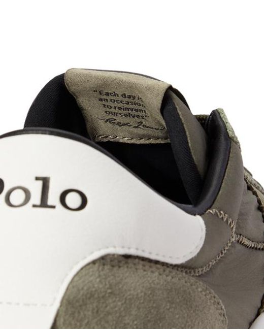 Polo Ralph Lauren Green Train 89 Suede-Panelled Trainer for men
