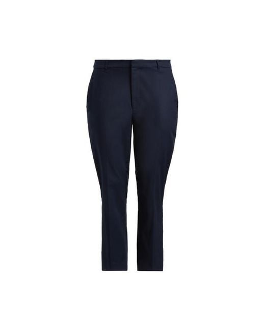 Ralph Lauren Blue Double-faced Stretch Cotton Trouser