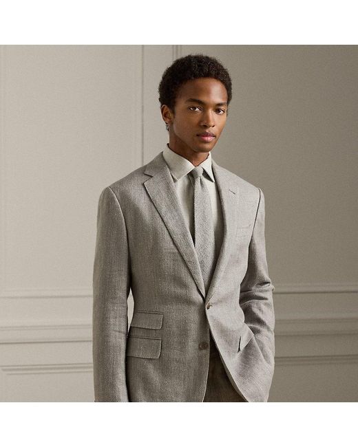 Ralph Lauren Kent Handgemaakt Visgraat Colbert in het Gray voor heren