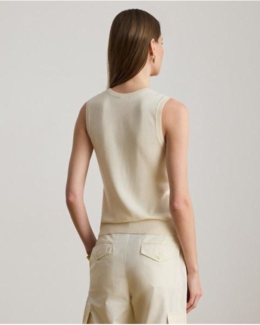Ralph Lauren Natural Sleeveless Crewneck Jumper