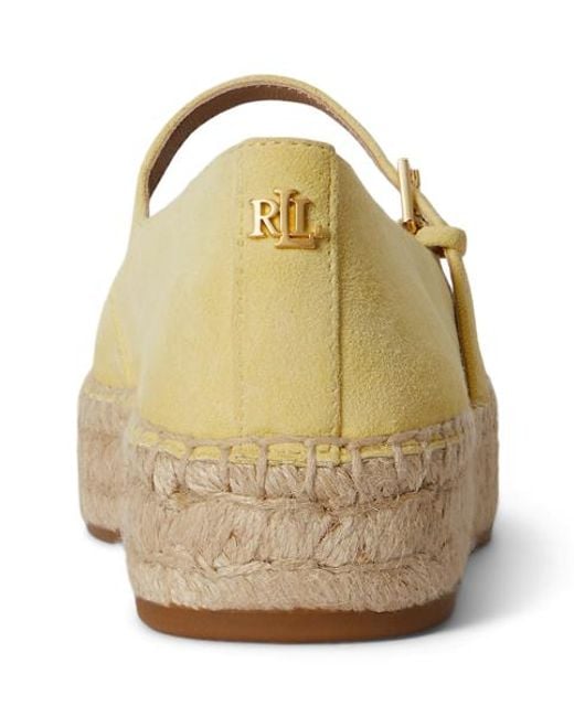 Ralph Lauren Natural Luize Suede Mary Jane Espadrille