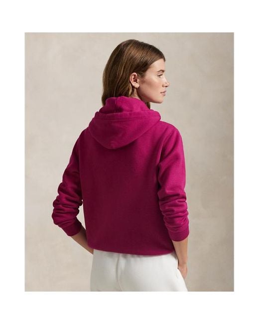 Polo Ralph Lauren Fleece Full zip Hoodie in Pink Lyst UK