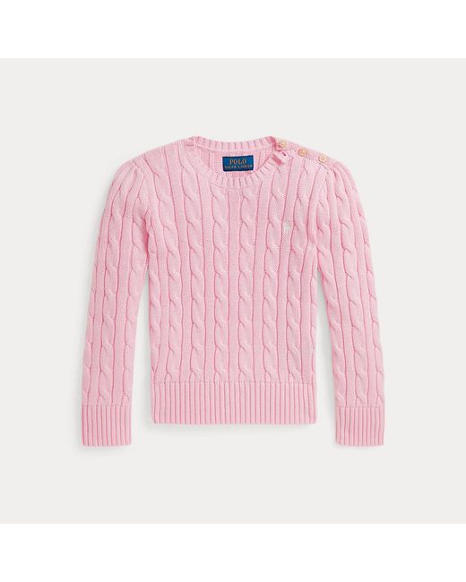 Ralph Lauren Pink Cable-Knit Cotton Jumper for men