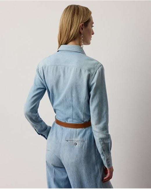 Ralph Lauren Blue Callie Cotton Denim Shirt