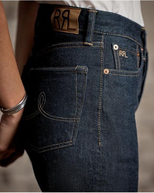 Jeans Rinse De Pernera Recta RRL de color Blue