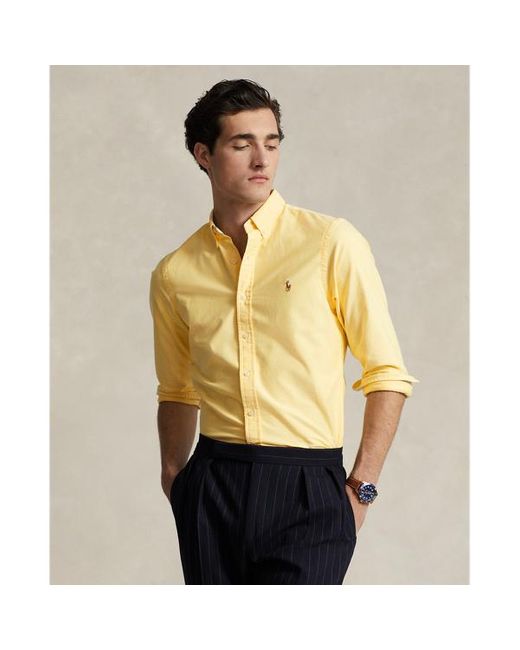 mens yellow slim fit shirt