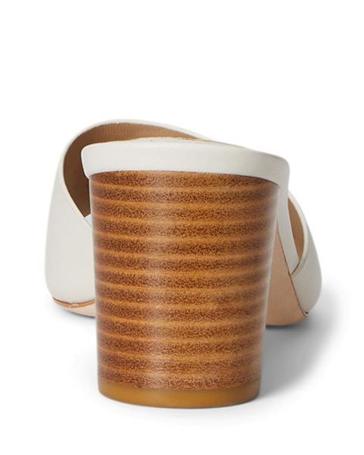Ralph Lauren White Ralph Lauren Everley Block-Heel Nappa Leather Sandal