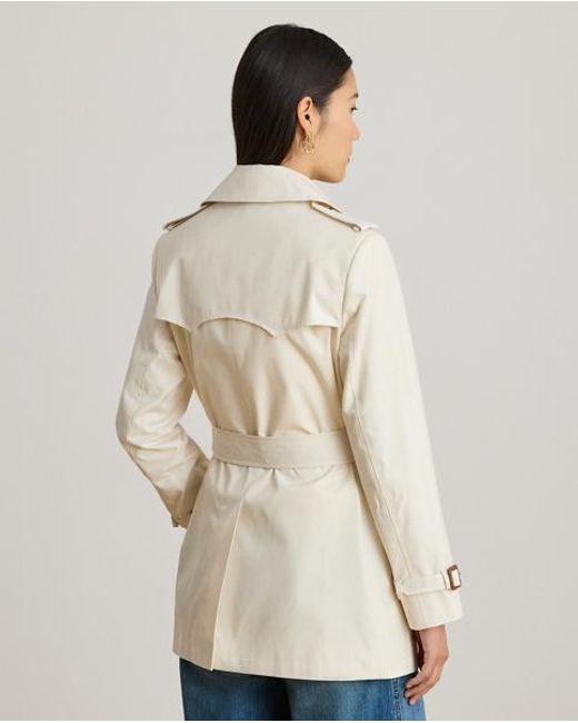 Ralph Lauren Natural Double-Breasted Cotton-Blend Trench Coat