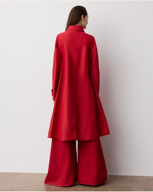Ralph Lauren Red Raquel Silk-Blend Trench Coat