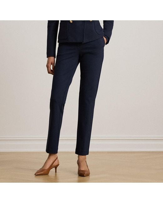 Ralph Lauren Blue Ponte Ankle Trousers