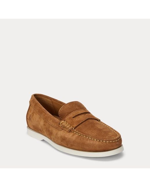 Polo Ralph Lauren Brown Merton Suede Penny Loafer for men