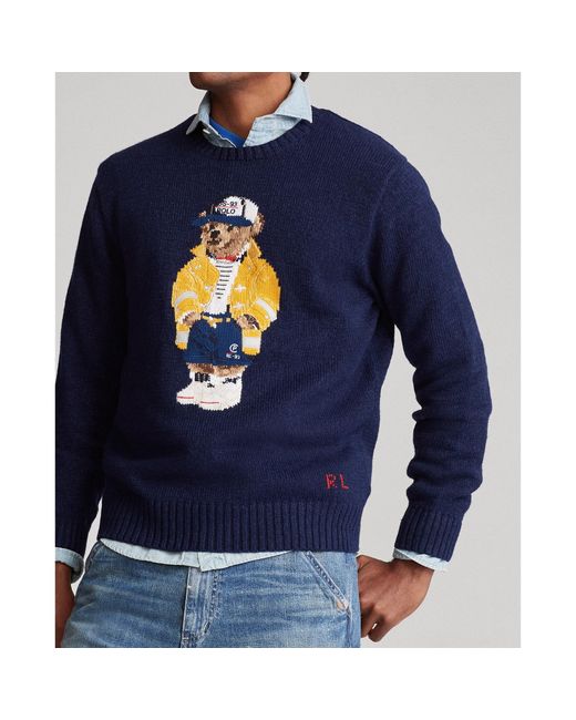 ralph lauren bear jumper mens