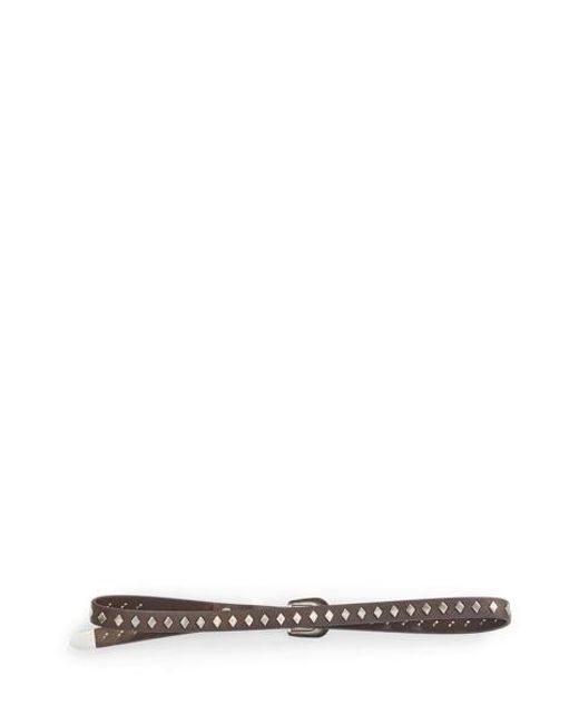 RRL Natural Studded Leather Slim Belt