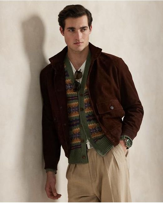 Polo Ralph Lauren Brown Fair Isle Cotton-Blend Cardigan for men