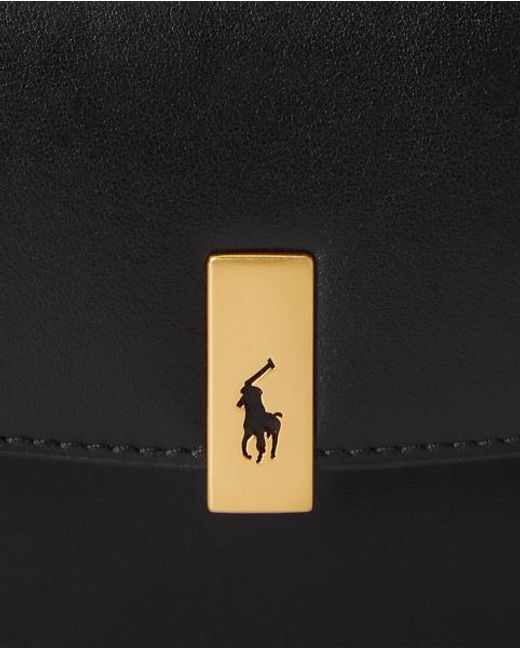 Polo Ralph Lauren Black Polo Id Leather Chain Wallet And Bag