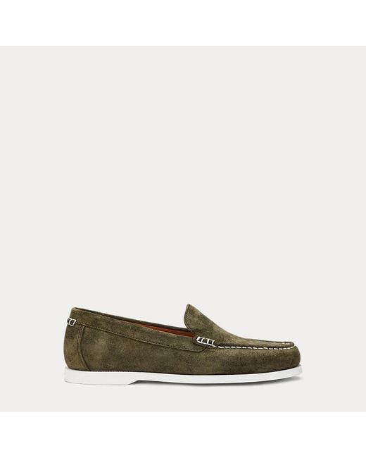 Ralph Lauren Green Merton Suede Venetian Loafer for men