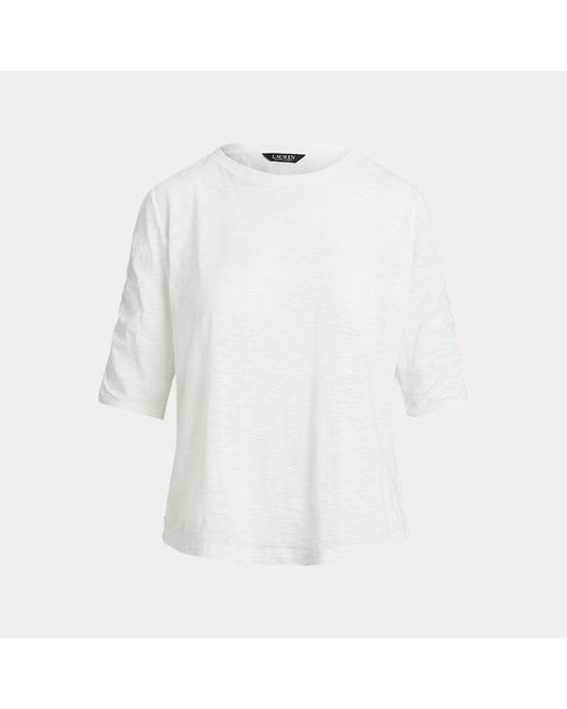 Maglietta in jersey di cotone irregolare di Ralph Lauren in Gray